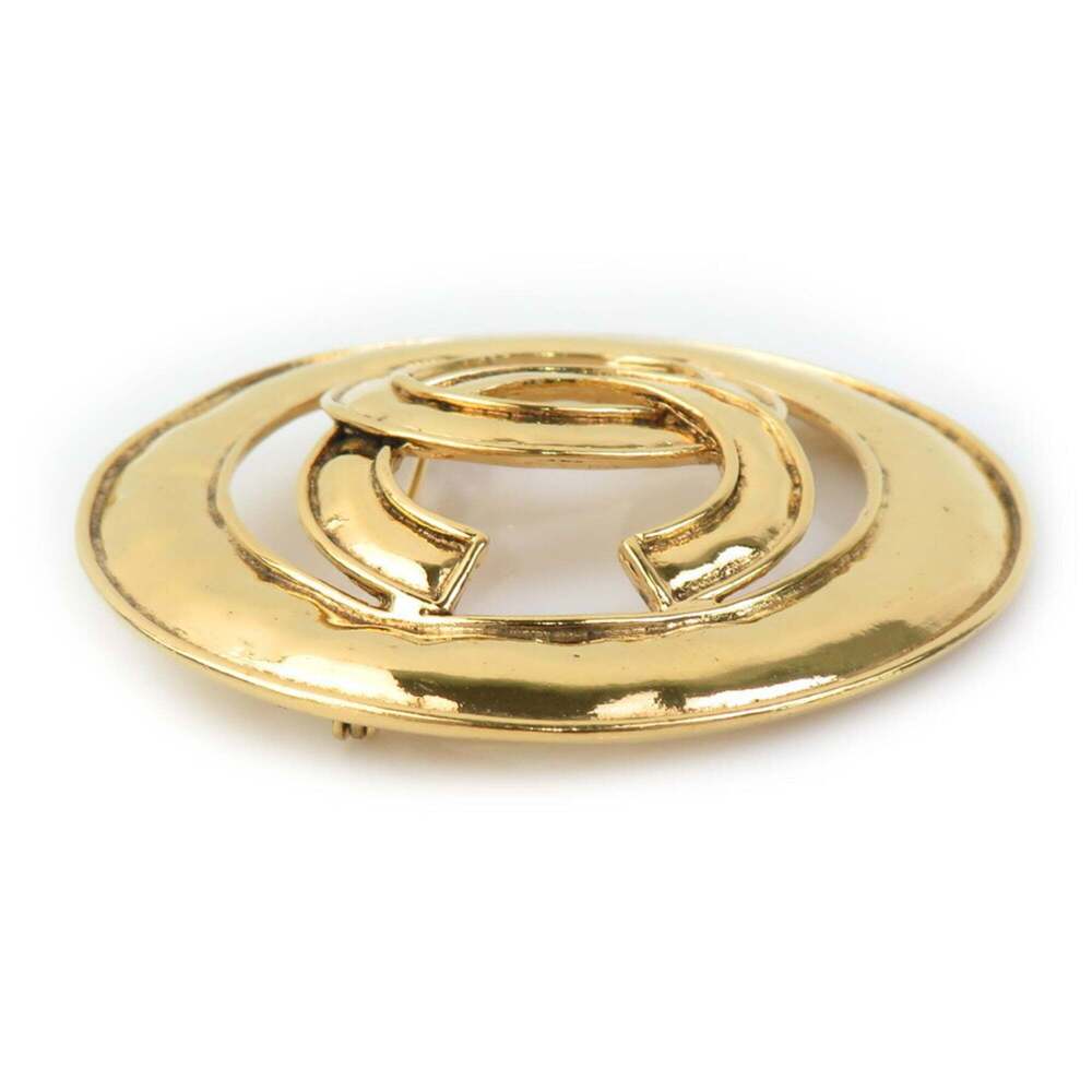 CHANEL Gold Logo Brooch - Picture 2 of 5